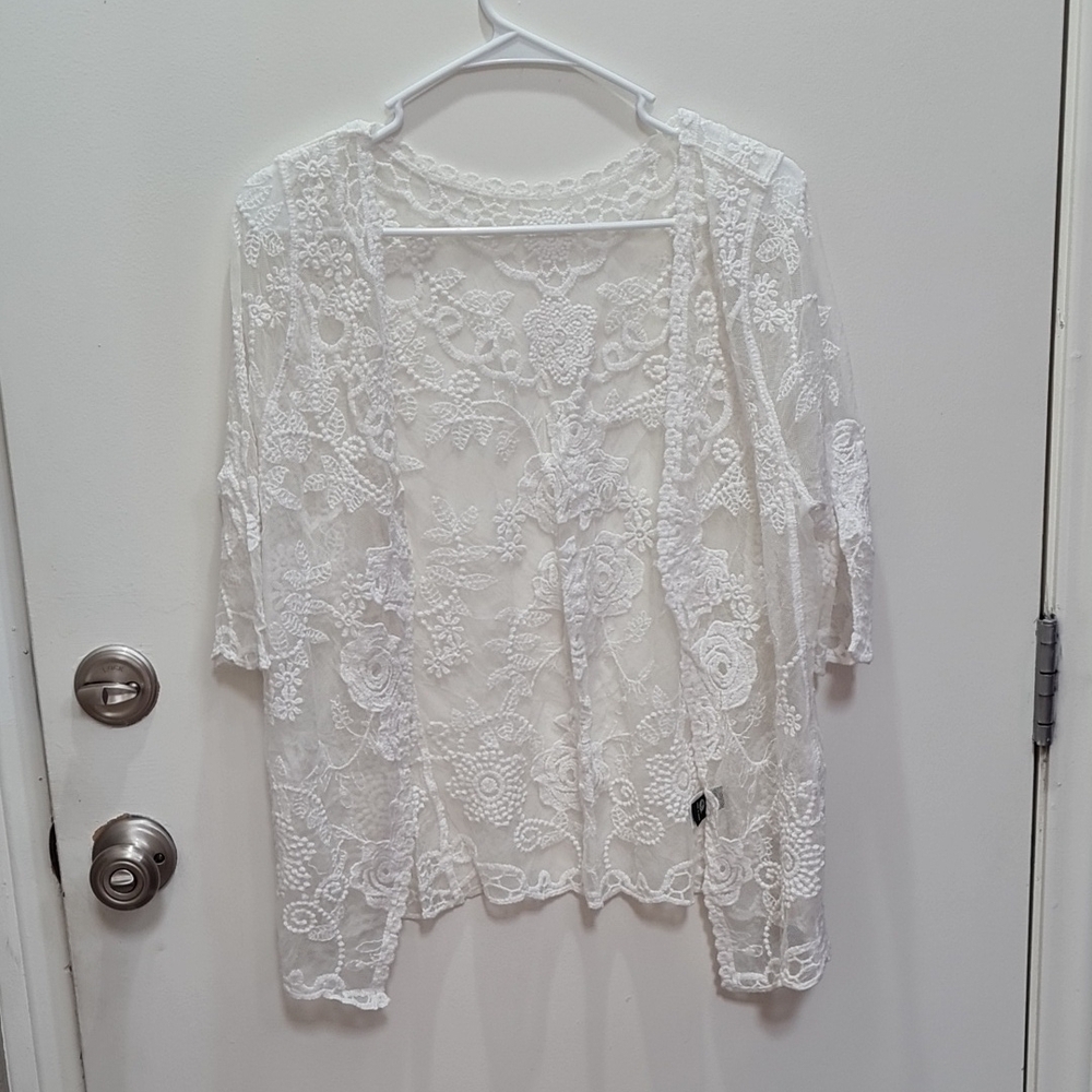 SHEIN White Lace cardigan